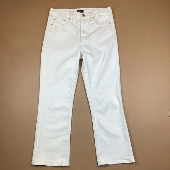 Club Monaco The Kick Crop Straight Leg Jeans White